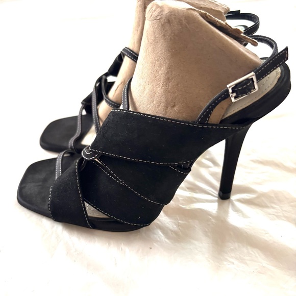 NWOT Zara Saldi Black High-Heeled Sandals Sleek Straps SZ 5 - Picture 14 of 16